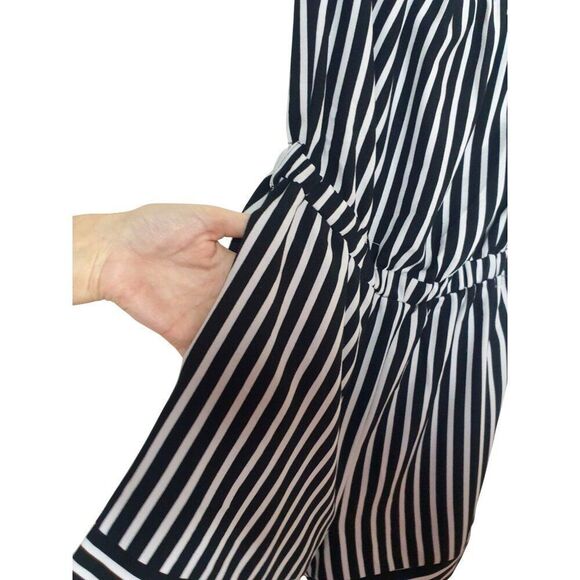 Ci Sono Women's Strapless Romper 6 Chic Black White Stripes Halter Resort Beach - Picture 3 of 4